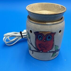 Scentsy Retired Owl on a Limb Full-Size Wax Warmer #26973 Brown Stoneware